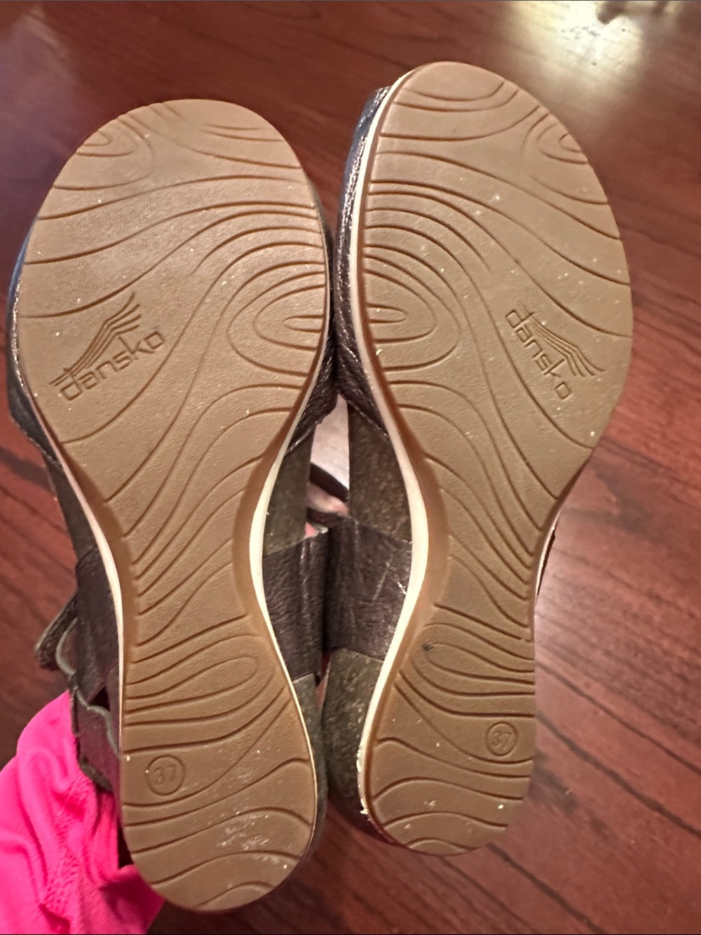 Dansko Metallic Brown Peep-Toe Slingback Sandals | 7 - Picture 5 of 10